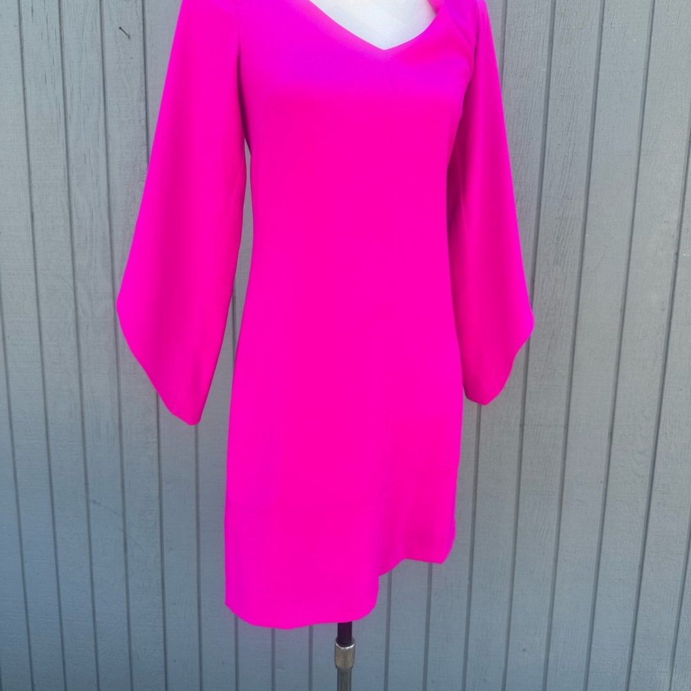 Laundry By Shelli Segal Pink Sheath Dress with Bell Sleeves - Picture 4 of 14